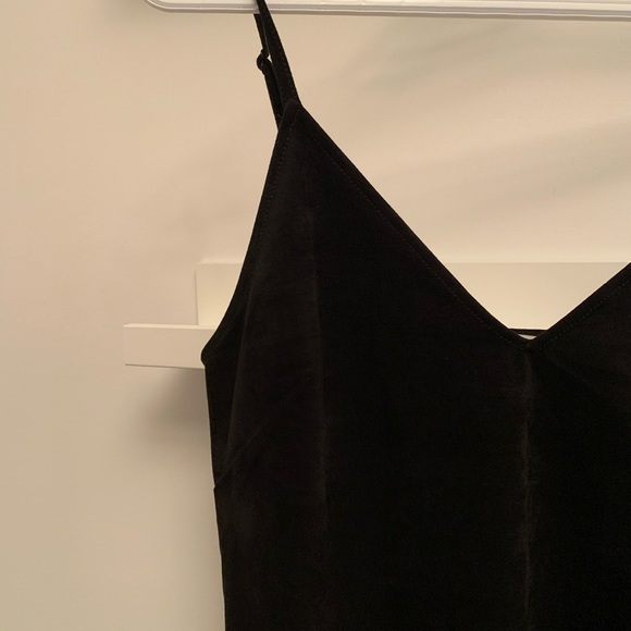 ARITZIA Wilfred Free Velvet Black V-Neck Mini Dress - Picture 2 of 5